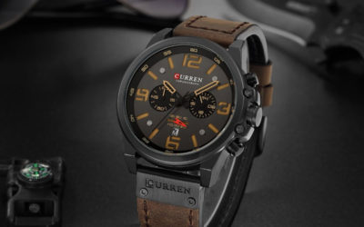 CURREN 8314 Genuine Leather Chronograph Wrist Watch For Men