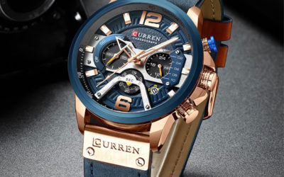 CURREN 8329 Leather Casual Wrist Watch With Chronograph for Men
