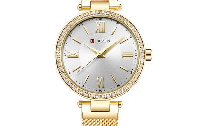 CURREN 9011 Mesh Stainless Steel Analog Watch For Women